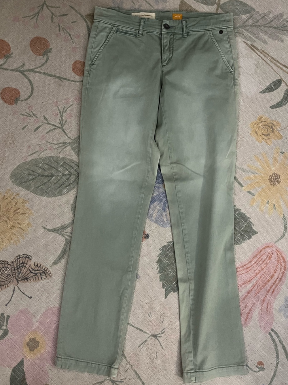 Anthropologie Straight-Leg Pants in Sage Green